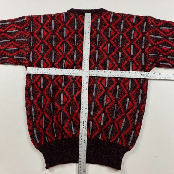 Vintage NWOT Knightsbridge Abstract Geometric Sweater Men's Medium Dad Grandpa - Picture 7 of 9